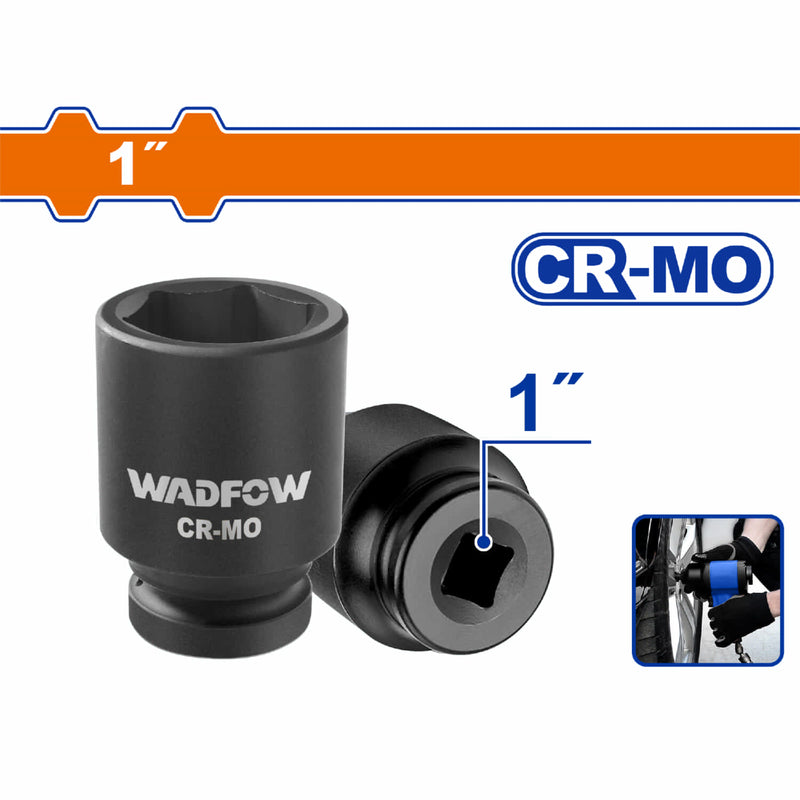 Socket de impacto 1" de 19mm. Material Cr-Mo. Tratamiento térmico. Dado.