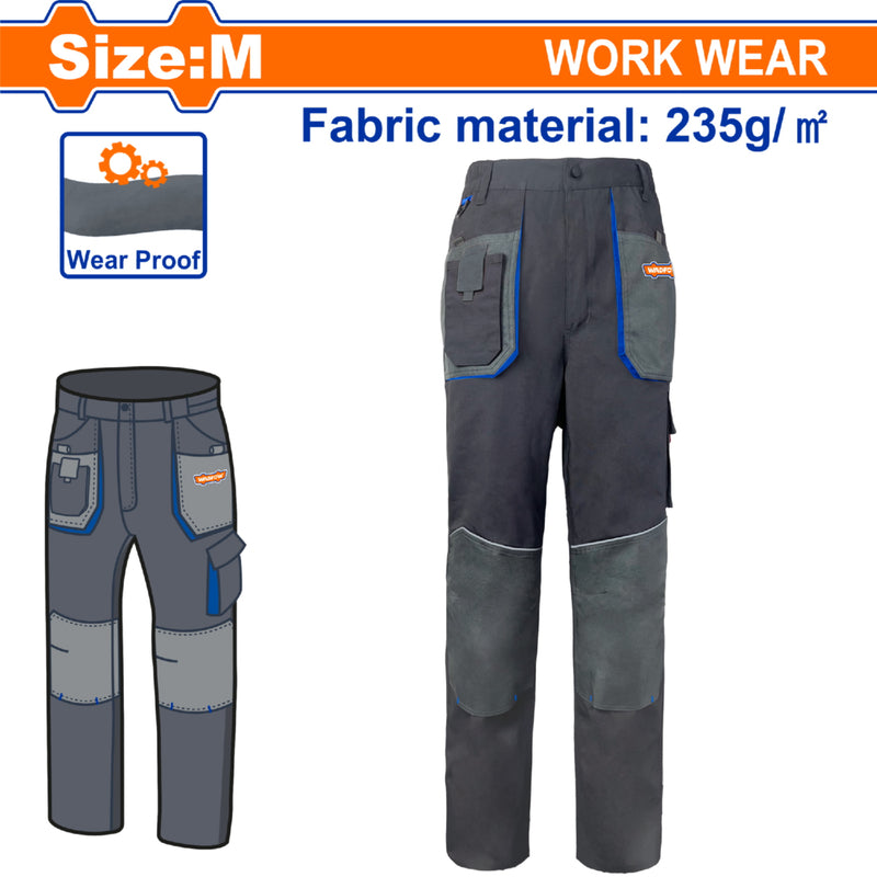 Pantalones de Trabajo con material reflectante y bolsillos. Talla M Color Gris