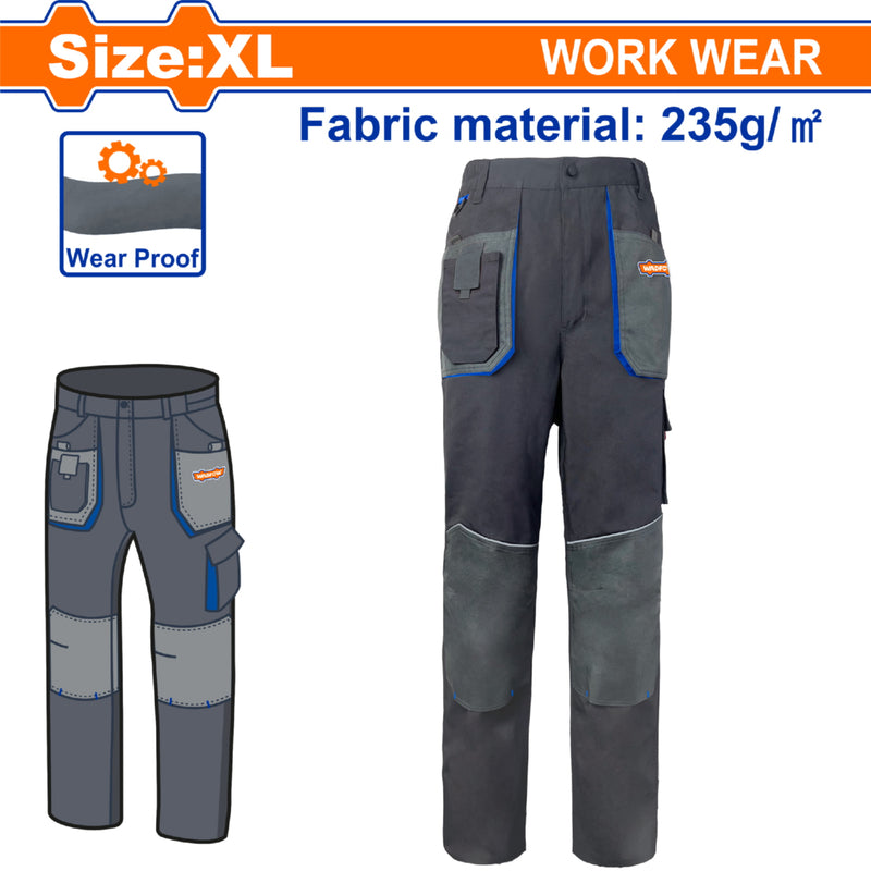 Pantalones de Trabajo con material reflectante y bolsillos. Talla XL Color Gris