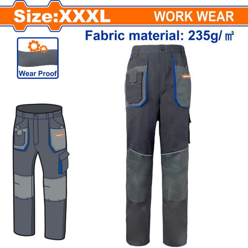 Pantalones de Trabajo con material reflectante y bolsillos. Talla XXXL Color Gris