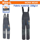 Overol de Trabajo con material reflectante y bolsillos. Talla L Color gris braga