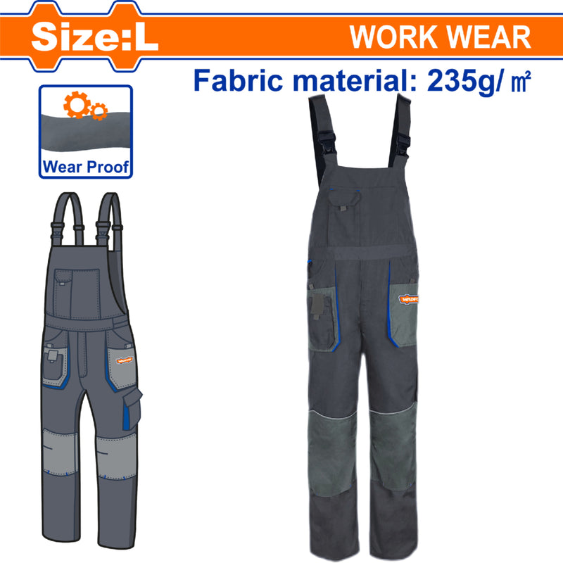 Overol de Trabajo con material reflectante y bolsillos. Talla L Color gris braga