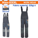 Overol de Trabajo con material reflectante y bolsillos. Talla XXXL Color gris  braga