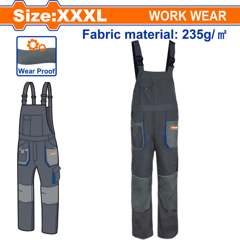 Overol de Trabajo con material reflectante y bolsillos. Talla XXXL Color gris  braga