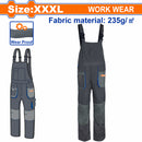 Overol de Trabajo con material reflectante y bolsillos. Talla XXXL Color gris  braga