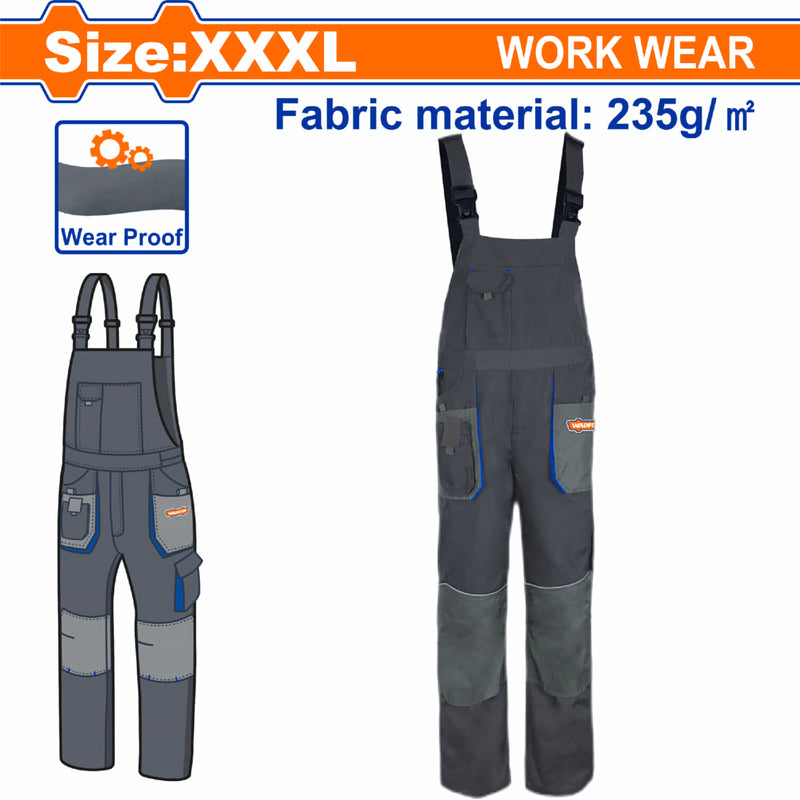 Overol de Trabajo con material reflectante y bolsillos. Talla XXXL Color gris  braga