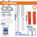 Tornillos Estrella para lavamanos 10x140mm y anclajes 14x75mm Con arandelas. SET