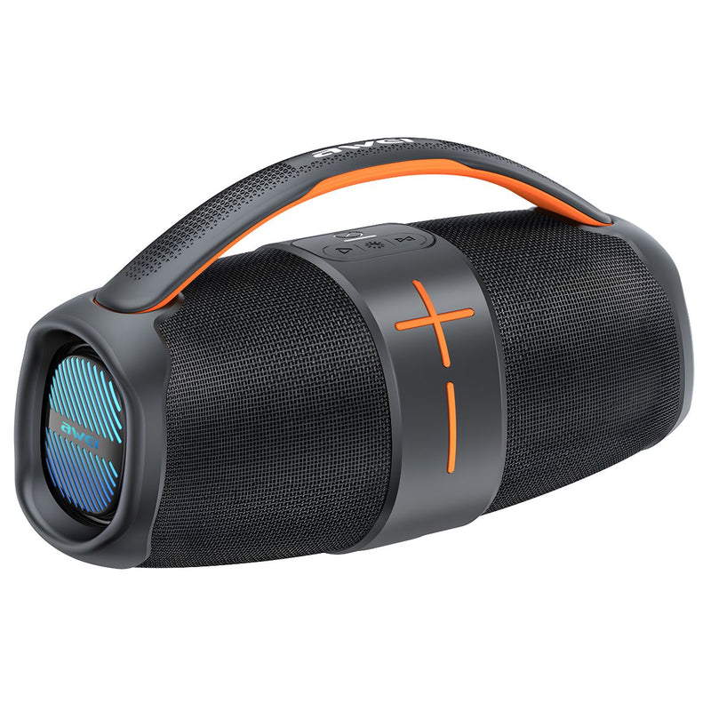 Bocina Bluetooth 5.3 Portátil de 20W RMS. Speaker Parlante Inalámbrico Doble Canal TWS. Altavoz Recargable con Batería de 3600mAh y Asa de Transporte.
