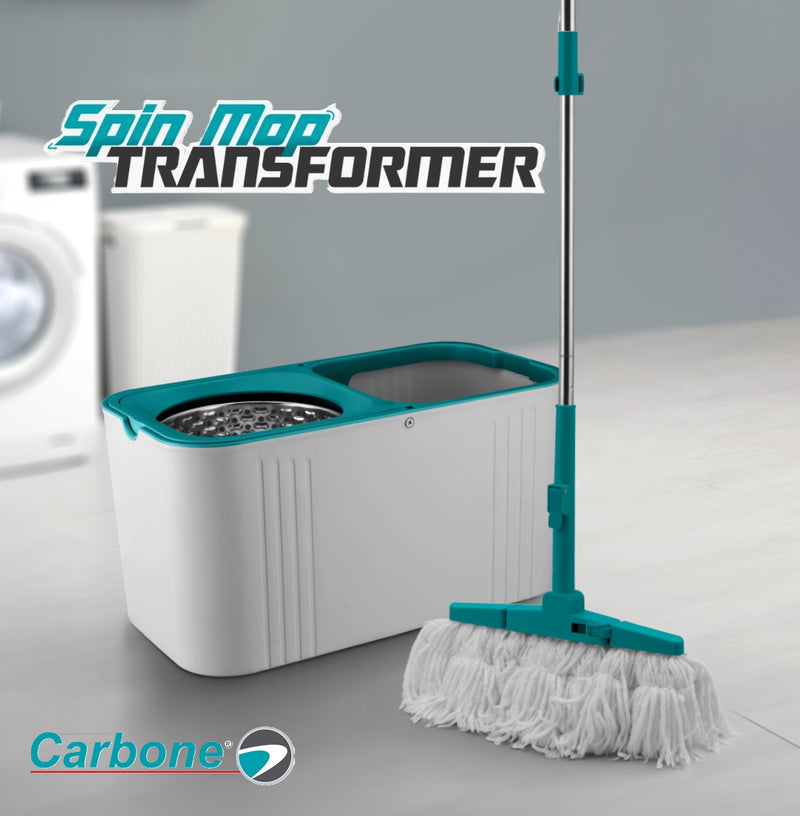 Trapeador Spin And Mop Transformer 360 Giratorio Tina De 9L Enjuague Y Secado Por Centrifuga. Se Agranda O Achica A Su Gusto