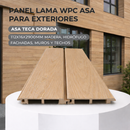 Panel Lama WPC ASA Teca dorada cepillada para exteriores 112x16x2900MM, Madera, hidrófugo fachadas, muros y techos