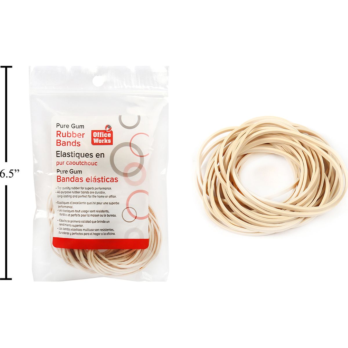 # 33 Bandas de goma, 1.5 oz, bolsa con cierre hermético