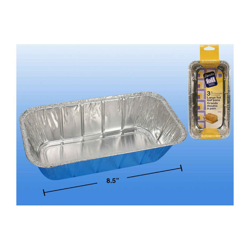 Bandejas grandes de papel de aluminio para pan de 3 piezas, 2 lb, 8.5x4-5 / 8x2-1 / 2 "