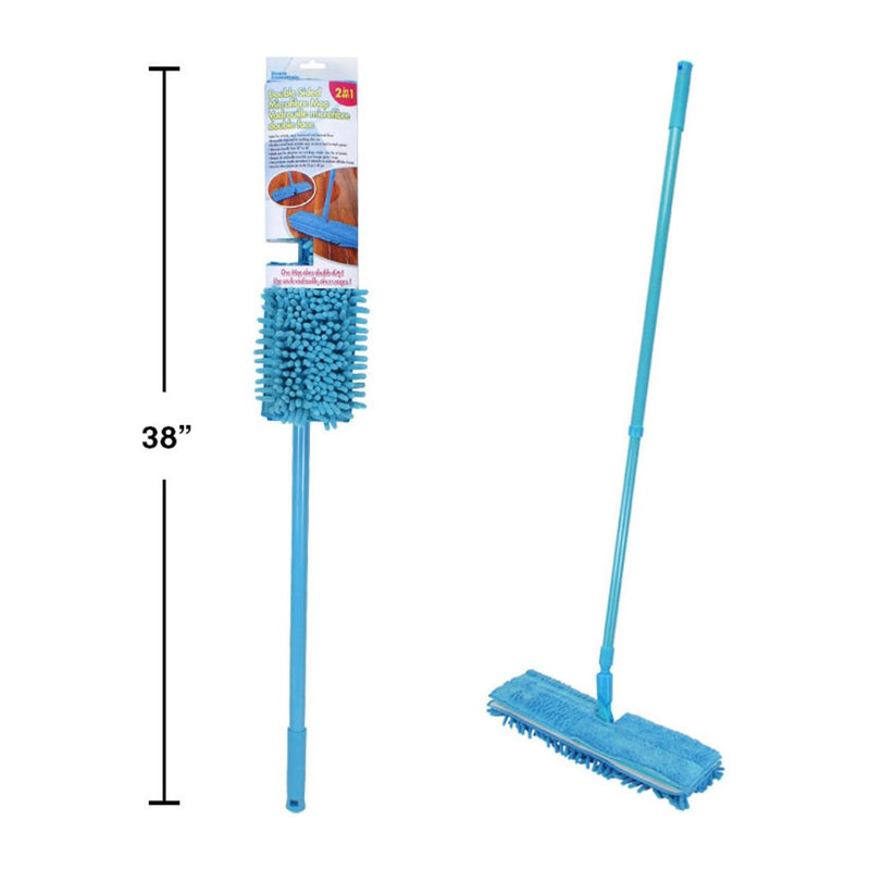 Fregona trapeador de microfibra 2 en 1 con mango ajustable