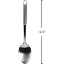 Luciano Cuchara maciza de 12.5 "L, acero inoxidable, etiqueta colgante