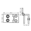 Bisagra Muro-Vidrio Para Vitrinas 6-8Mm (Par) (C-C3010B-06M/GW/90).