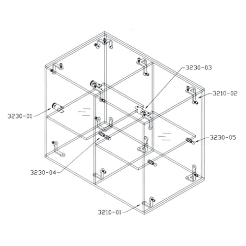 Conector vidrio-vidrio para repisa 5-10mm.
