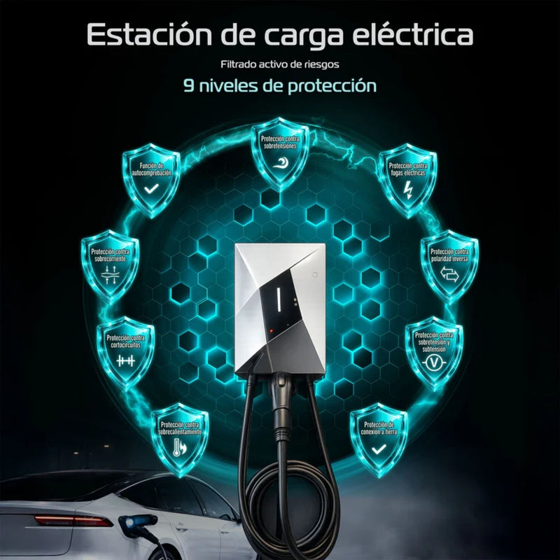 Cargador De Pared para Vehículos Eléctricos GBT conector China 7kW - Voltaje: 220 V ± 20 %
