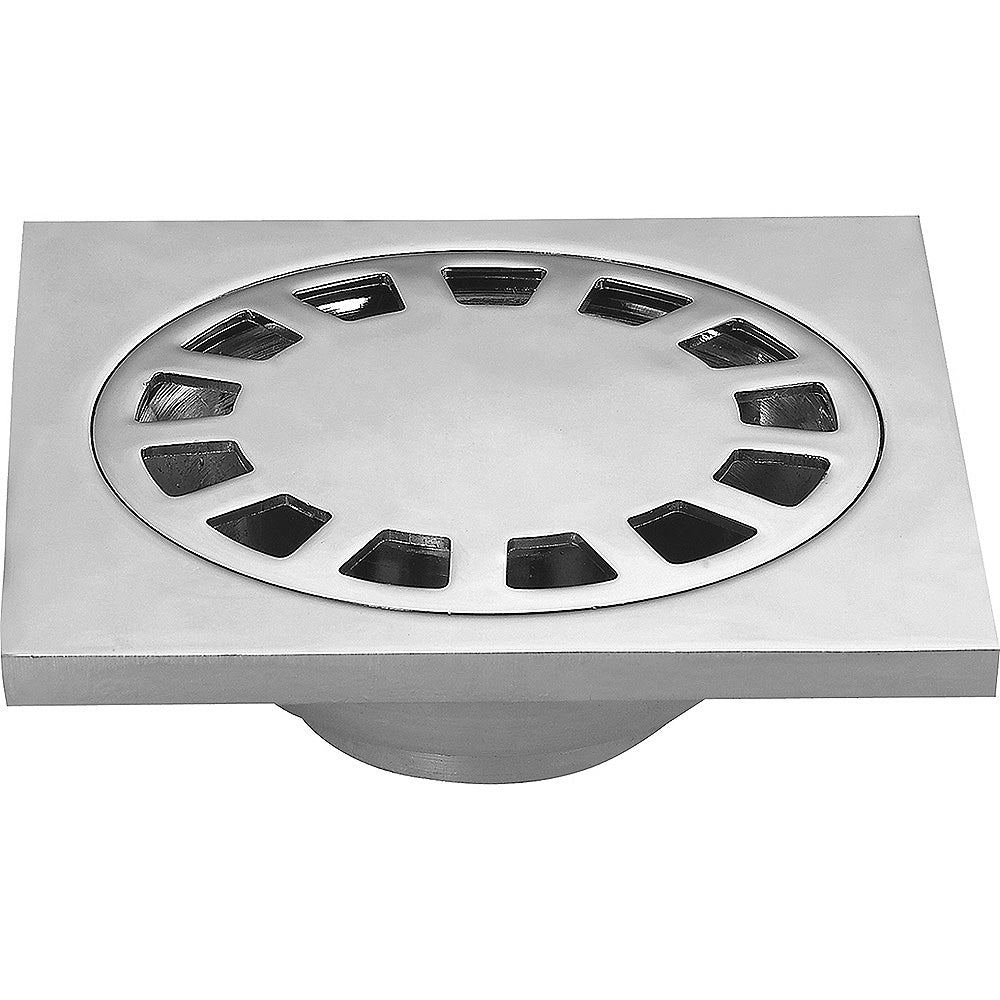 Rejilla para piso Drenaje cromada 4" x4". NESSATI