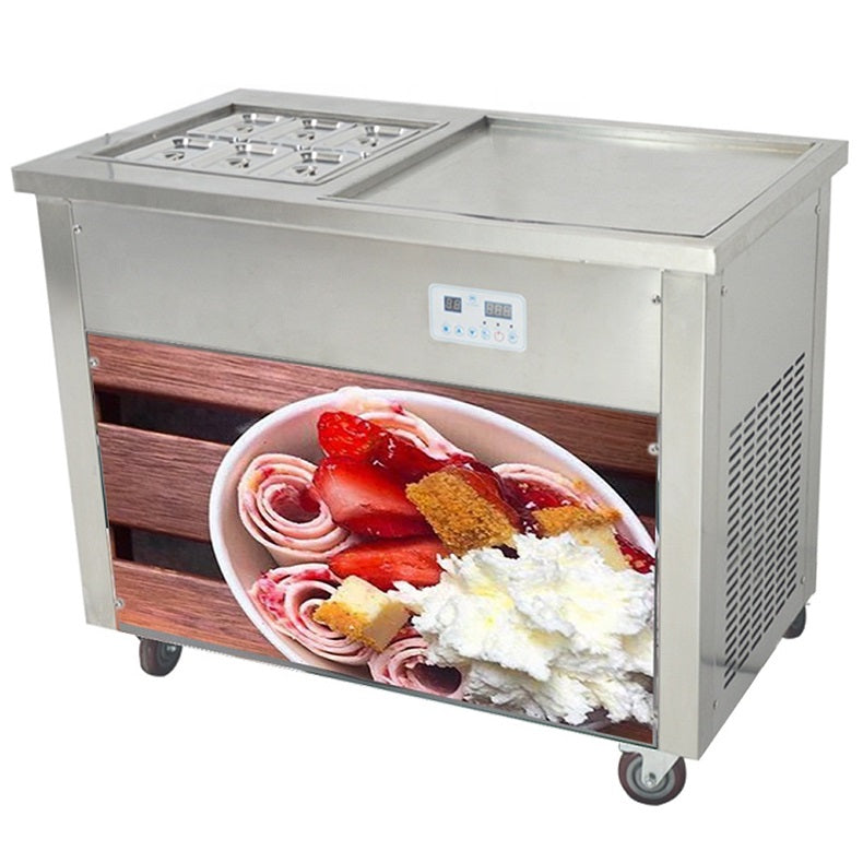 Máquina de helados enrollados con plancha cuadrada