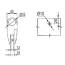 Conector tubo- Panel 12-19mm SS304  Satinado. para 1 1/4".