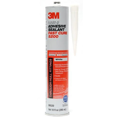 Sellador adhesivo marino 3M de curado rápido. Color blanco 10 Oz.
