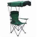 Silla plegable color verde de 50cm x 50cm x 90/120cm con portavasos y techo