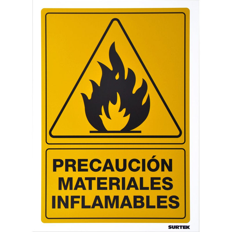 Letrero "Materiales flamables" Surtek