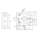 Cerradura Sin Llaves (Pasador) P/Puertas Sencillas No Req Perforacion En Vidrio 8 A 12 Mm. Satinada