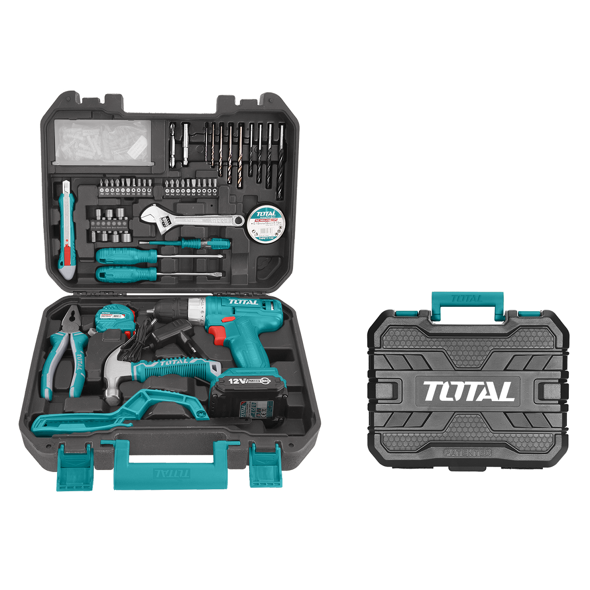 Drill Juego de 128 herramientas en maletín de uso doméstico.