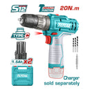 Drill Taladro Inalámbrico 3/8" 12V Función Impacto 0.8-10mm 20Nm Luz LED. No incluye cargador. Super Total