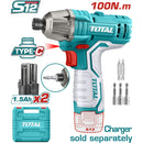 Llave de drill Impacto Inalámbrico HEXAGONAL 12V 1/4" 100Nm 2000rpm 2800bpm. No incluye cargador.