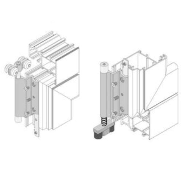Juego de Rueda Superior / Guia Inferior Montaje Final Hoja. Plegable Europa. Color Negro