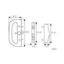 Cerradura-Tirador Blanco Para Puertas Correderas De Aluminio. Con Cilindro Y 2 Llaves.