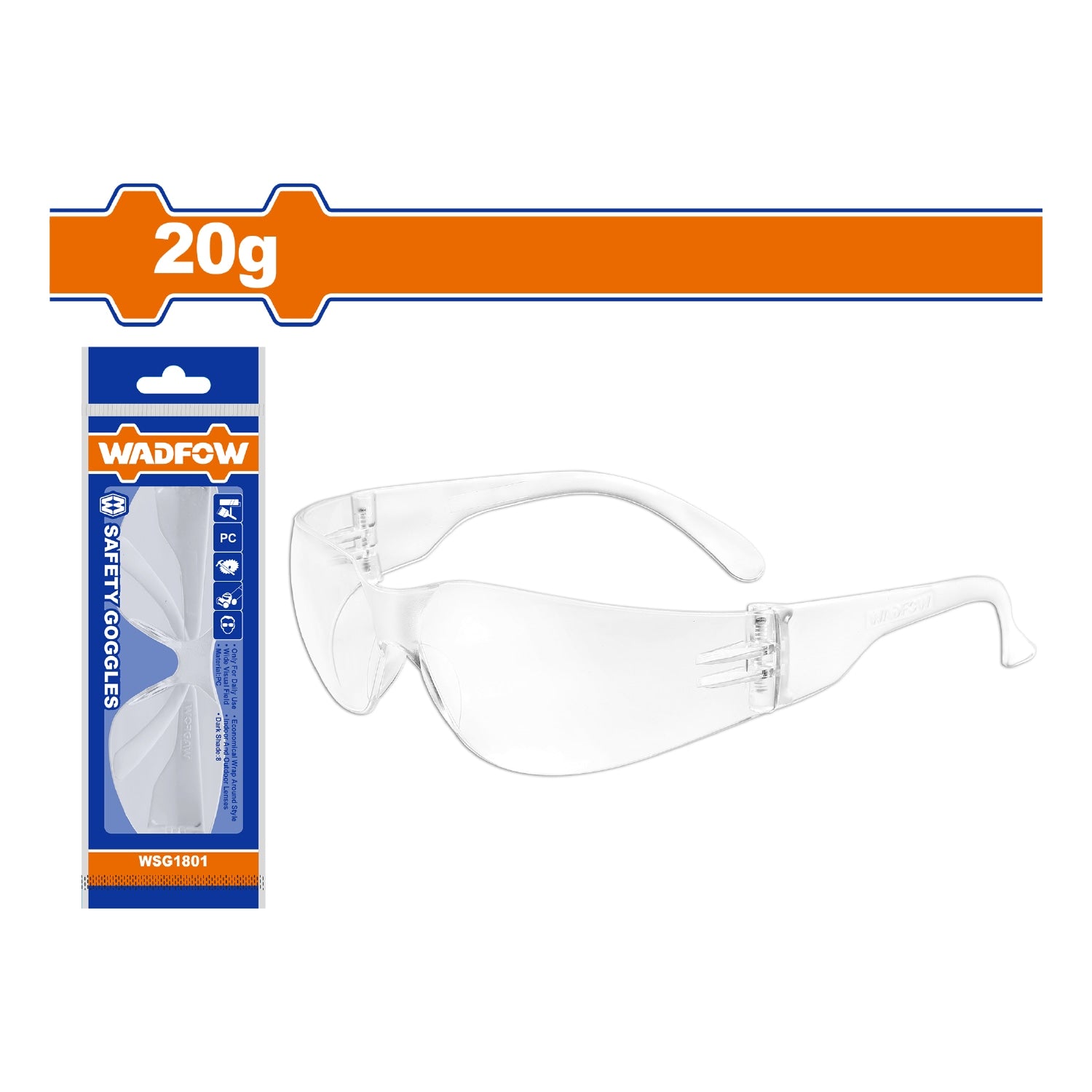 Lentes de seguridad. Ajuste al rostro, ligero y cómodo. Material:PC Alta transparencia. Gafas