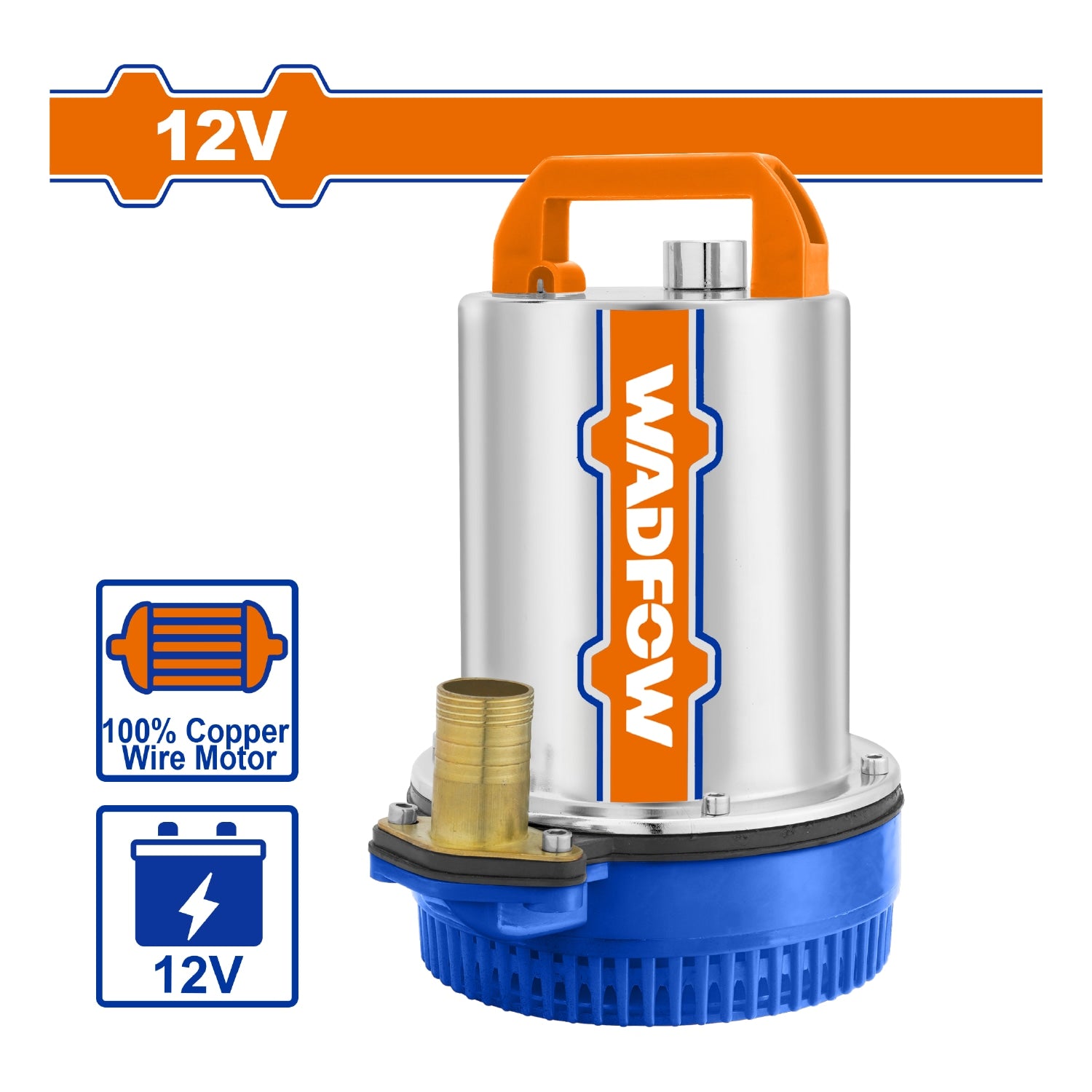 Bomba sumergible 12V corriente continua para agua limpia 170W Flujo: 50L/min Pozo profundo