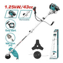 Desmalezadora grande. Motor 2 tiempos enfriado por aire a gasolina 1.27KW (2HP) 42.7cc. Desbrozadora.