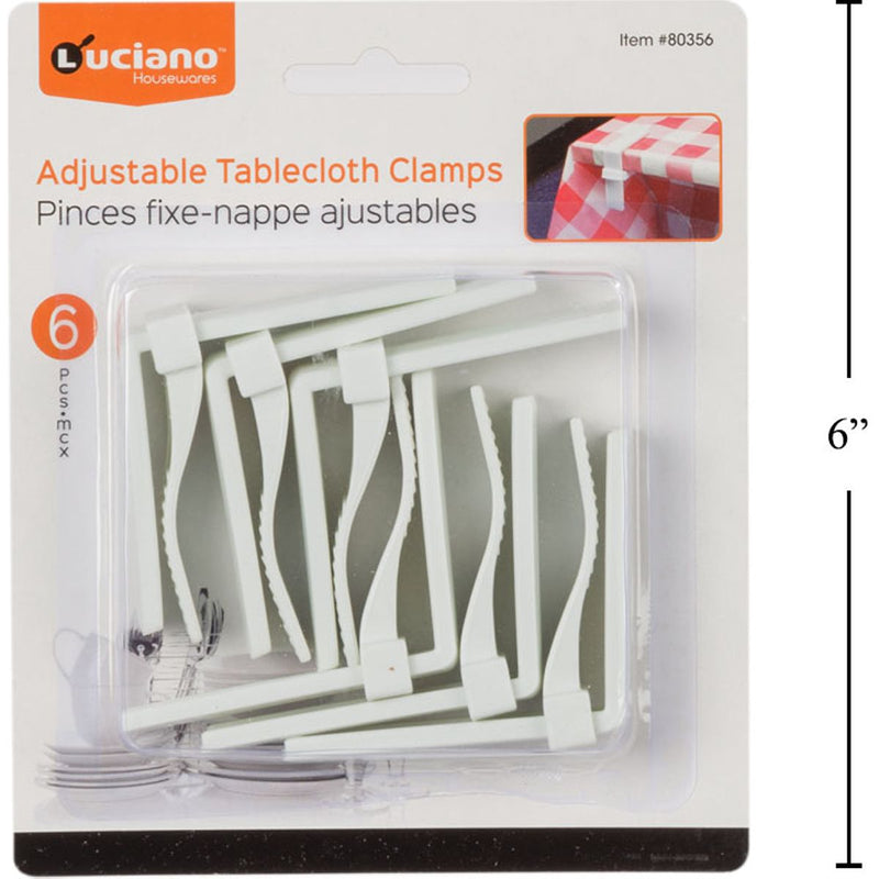 Luciano 6 piezas Pl. Abrazaderas para manteles de mesas, ajustables, b / c