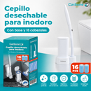Cepillo Inodoro Desechable con 32 Repuestos y Detergente Integrado. Escobilla para Inodoro con Base Adhesiva de Pared (9.3x14.5x41.5cm) Limpieza de Servicio Retrete