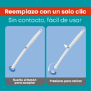 Cepillo Inodoro Desechable con 32 Repuestos y Detergente Integrado. Escobilla para Inodoro con Base Adhesiva de Pared (9.3x14.5x41.5cm) Limpieza de Servicio Retrete