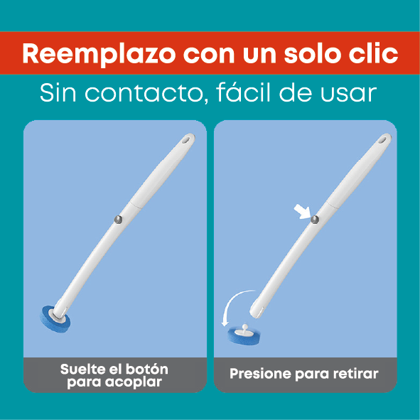 Cepillo Inodoro Desechable con 32 Repuestos y Detergente Integrado. Escobilla para Inodoro con Base Adhesiva de Pared (9.3x14.5x41.5cm) Limpieza de Servicio Retrete