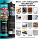 Silicón Neutro Negro Multipropósito Resistente a rayos UV 300 ml Calidad Profesional. Sellador Silicona.