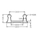 Perfil Guia Inferior Para Puertas Corredizas De Vitrina. 2Mts. Anodizado.