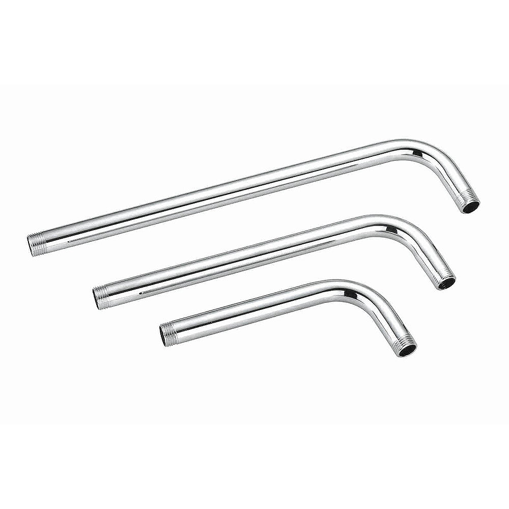Brazo de ducha L cromado de 45 cm. Roscas de 1/2" en ambos lados