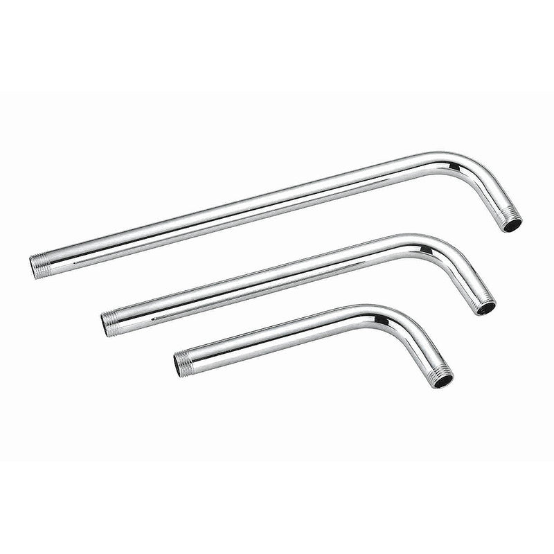 Brazo de ducha L cromado de 45 cm. Roscas de 1/2" en ambos lados