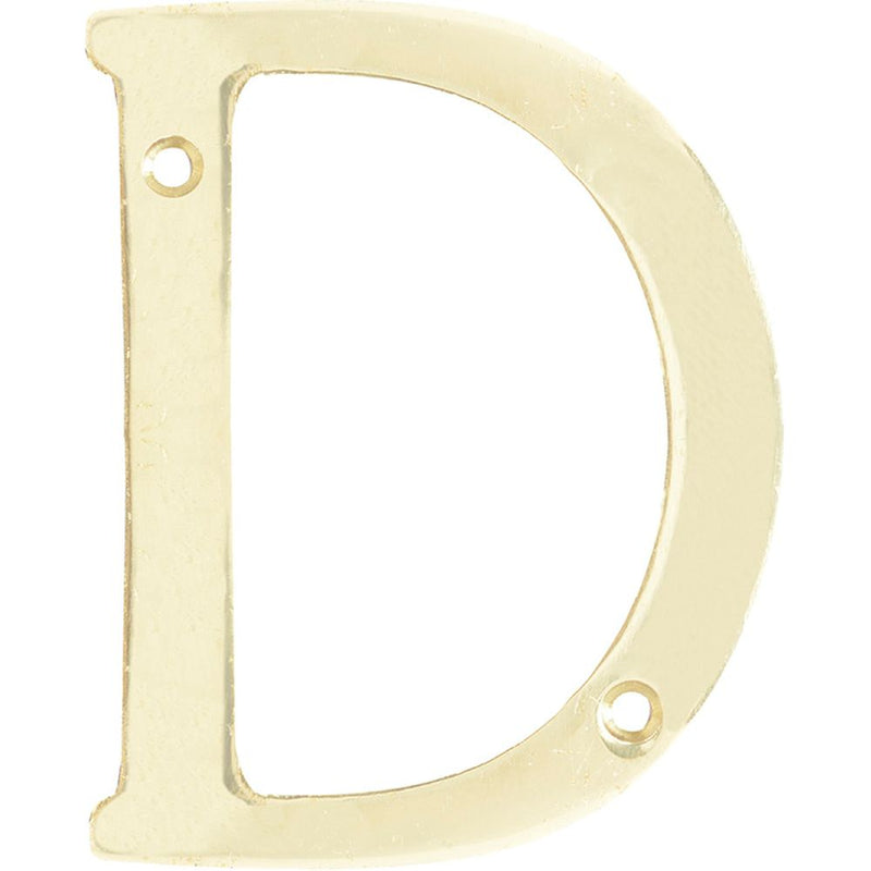 Letra D slim 4" latón brillante Lock