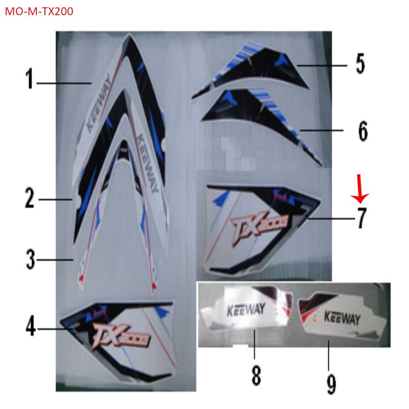 Calcomania TX200 trasera derecha (TX200)