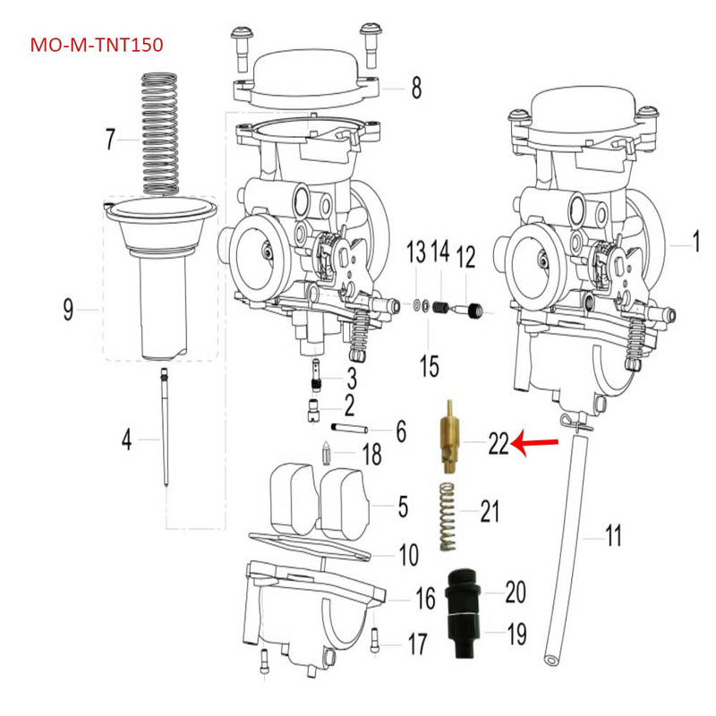 Valvula de carburador (TNT150)