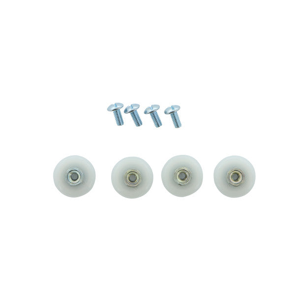 Paquete de 4 ruedas deslizantes de 7/8" para puertas de duchas de vidrio