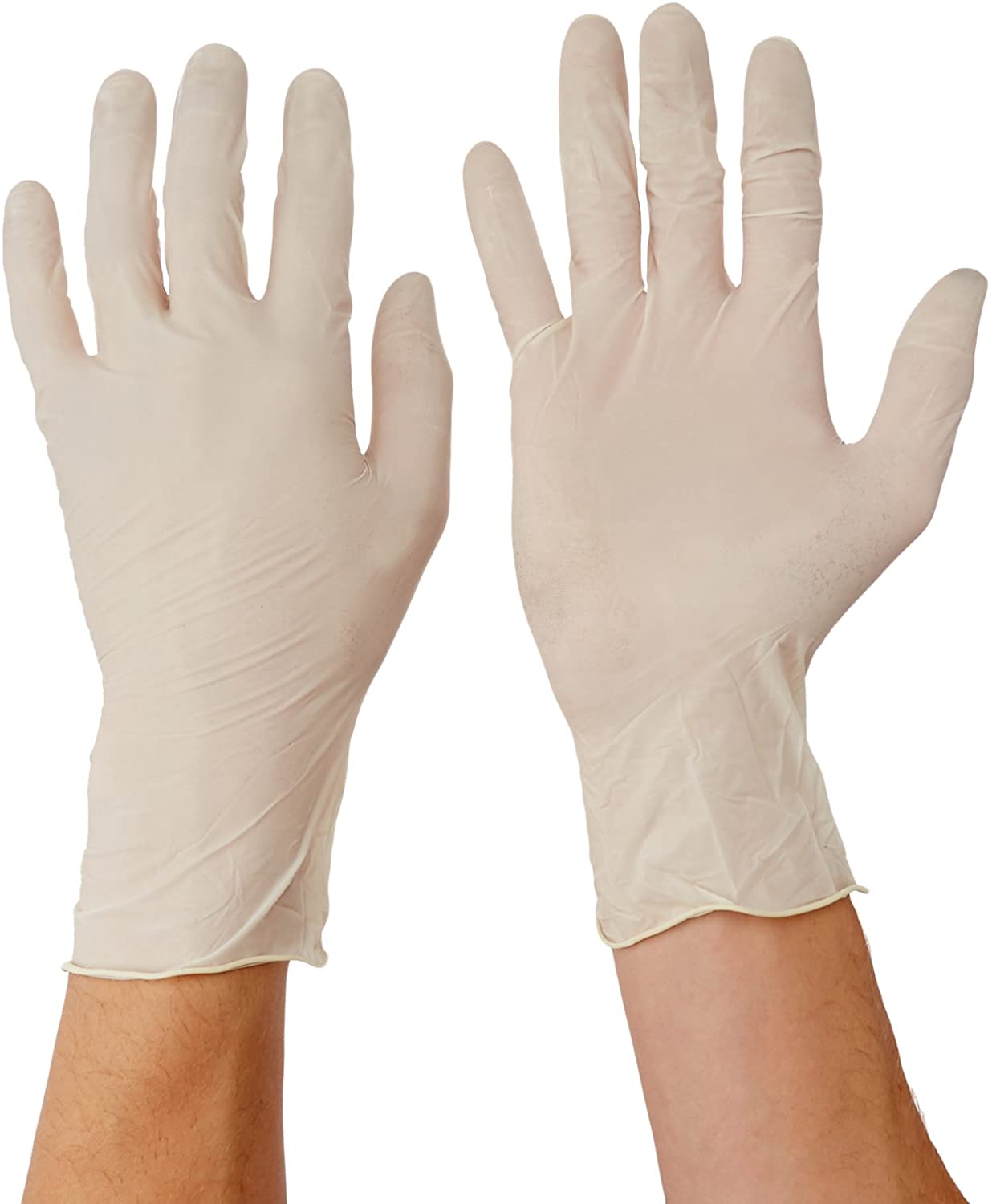 (Caja 100 Piezas) Guantes De Látex Empolvados Desechables. Multipropósito. Talla M/L