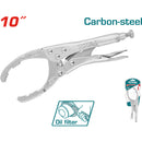 Alicates de filtro de aceite ajustable 10". Acero al carbono. Apertura: 50-110mm.